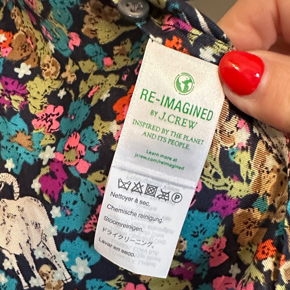 J. Crew Multicolor Floral and Animal Print Shirt - Picture 4 of 4